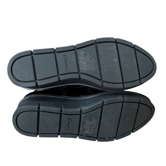 Clarks Collection Airabell Zip Wedge Ankle Boots Patent black 9.5 - Picture 5 of 8